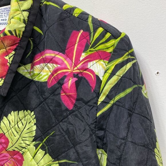 Vintage Blair Quilted Silk Floral Jacket Medium - Picture 4 of 5